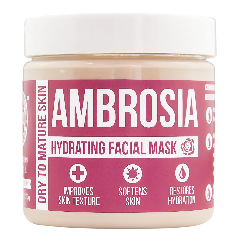 Ambrosia Hydrating Facial Mask | Honey, Vanilla Scent | Hydrating and Rejuvenating | 4 Oz