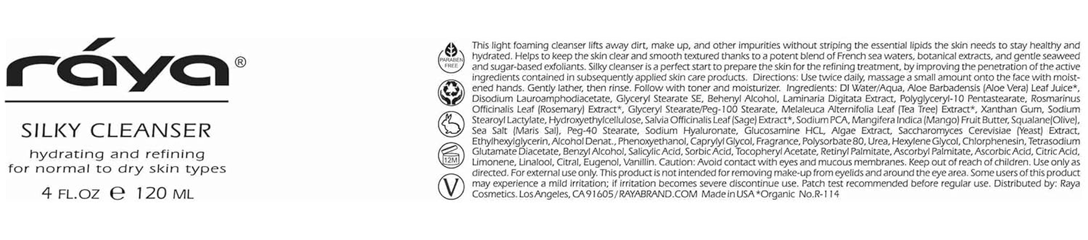 Silky Cleanser (R-114) Daily Hydrating Facewash | Chamomile & Seaweed Extract Facial Cleanser for Dry Skin | Oil-Free, Clear & Smooth Skin Complexion | Light, Foamy Refining Facial Cleaner