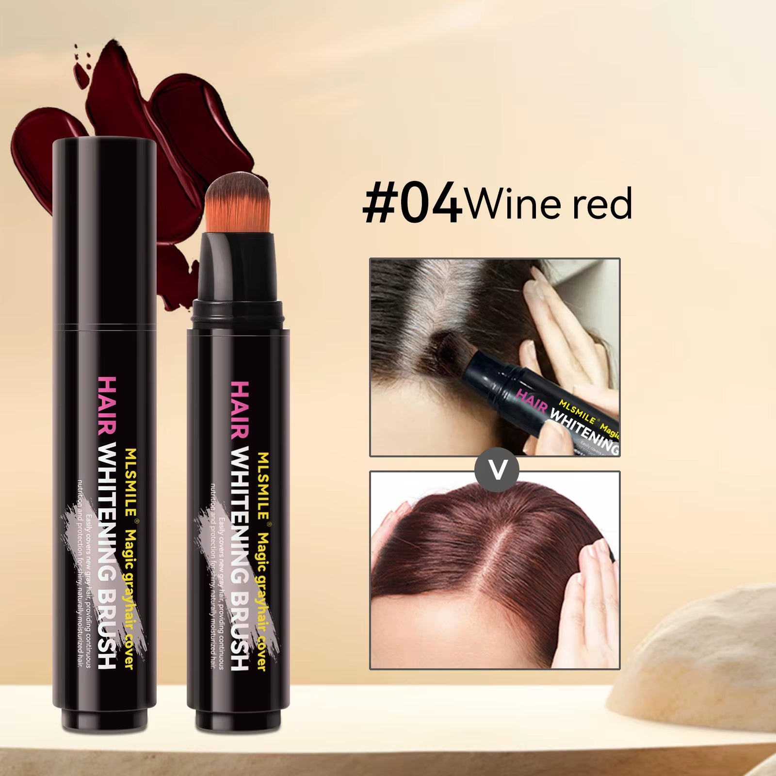 4 Color Convenient Hair Dye to Cover White Hair Care Hair Dye Cream Local Touch up Stick Disposable Hair Dye Pen