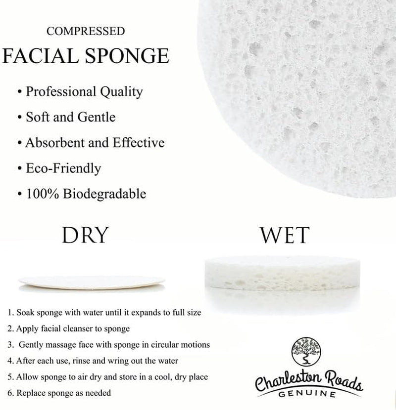 Face Sponges - Compressed Cellulose Facial Sponges - Cosmetic Sponges for Facial Cleansing - 100% Natural & Biodegradable (200 Count/Yellow) -