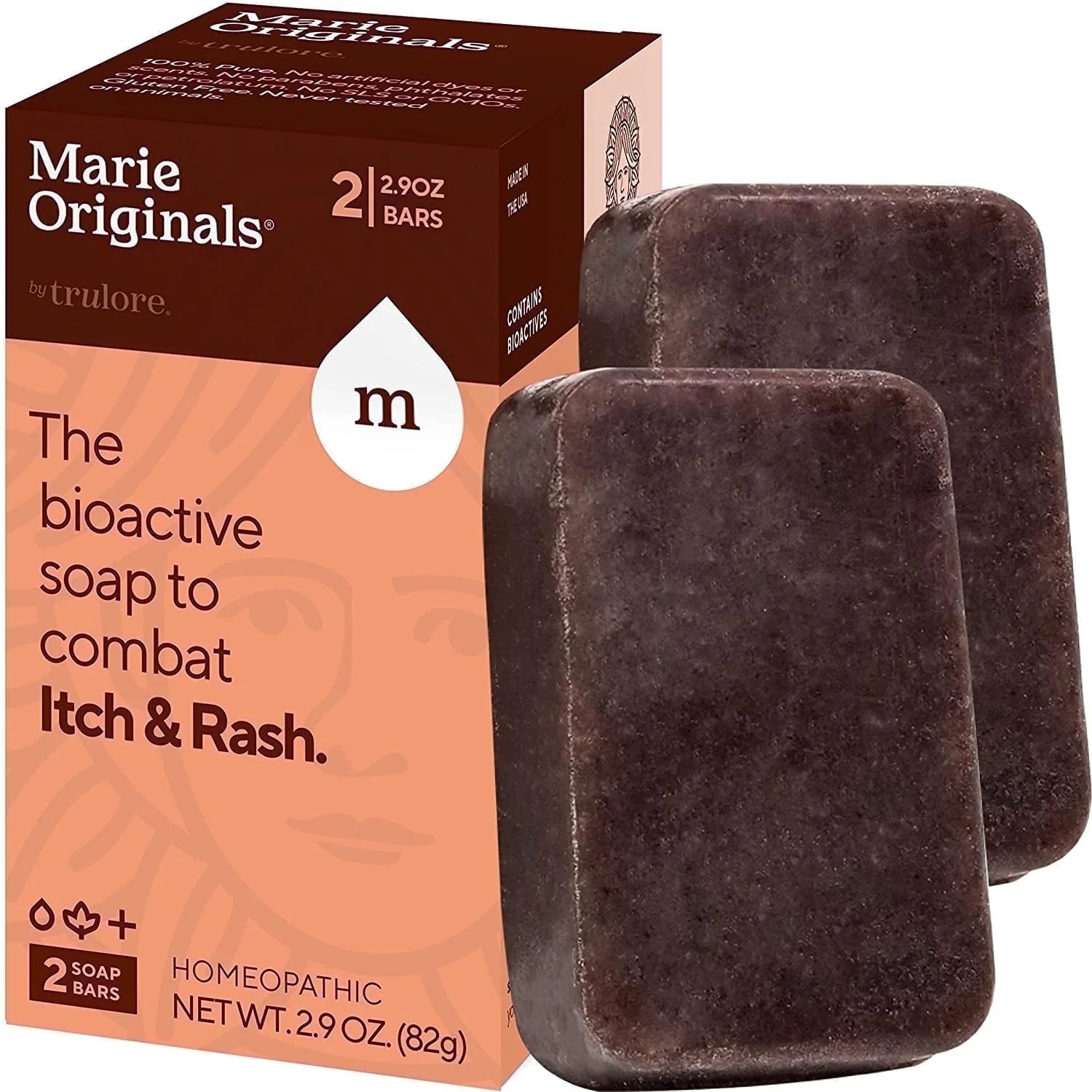 Itch & Rash Relief Soap, Natural anti Itch Body Wash Bar Soap with Sassafras, Grindelia, Bentonite Clay & Oat for Rash & Itchy Skin, 2.9 Oz