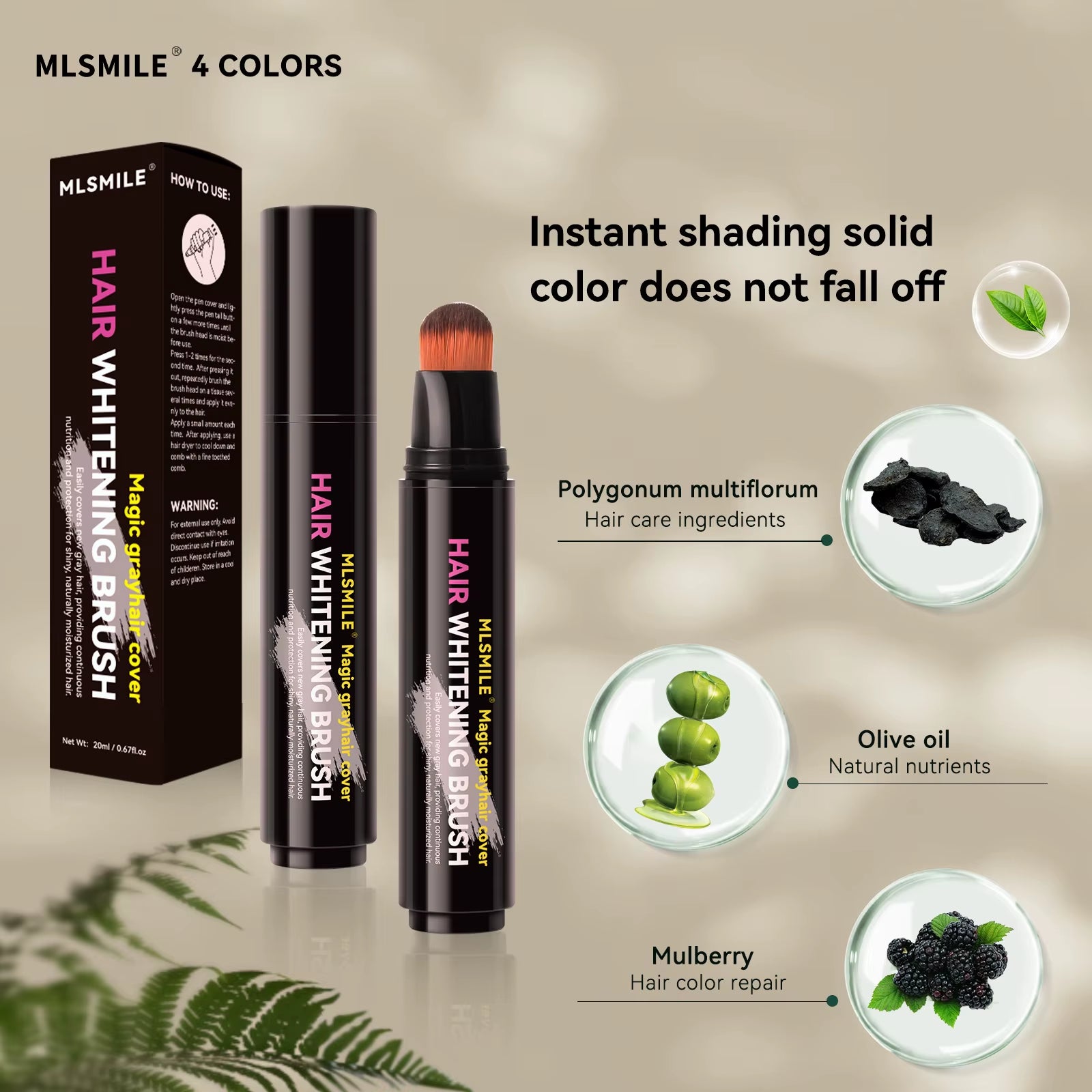 4 Color Convenient Hair Dye to Cover White Hair Care Hair Dye Cream Local Touch up Stick Disposable Hair Dye Pen
