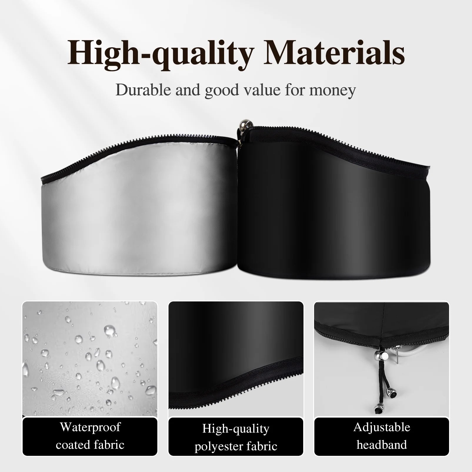 Hooded Hair Dryer Heat Cap Hair Care Deep Conditioning Thermal Steamer Cap for Home, with Temperature Control and Timer - Black