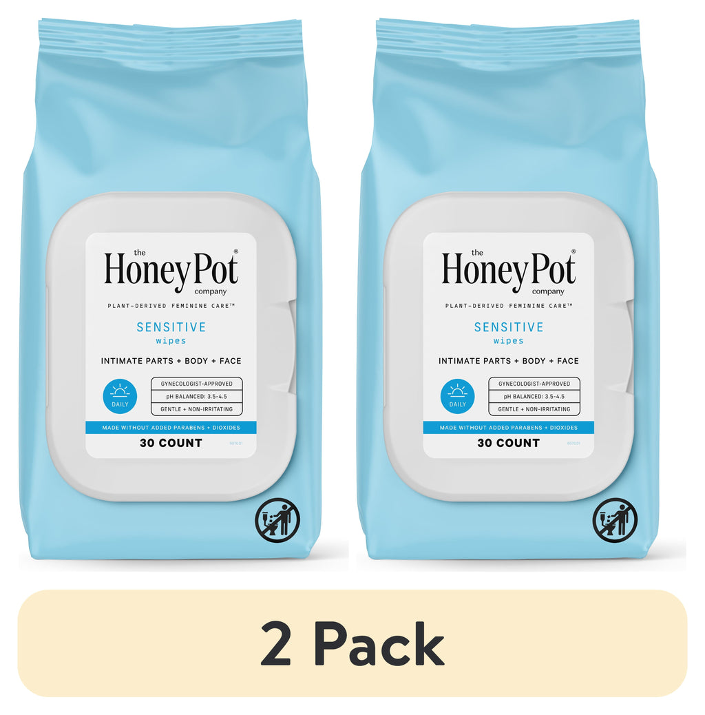 (2 Pack) , Sensitive Daily Feminine Cleansing Wipes, Intimate Parts, Body or Face 30 Ct.