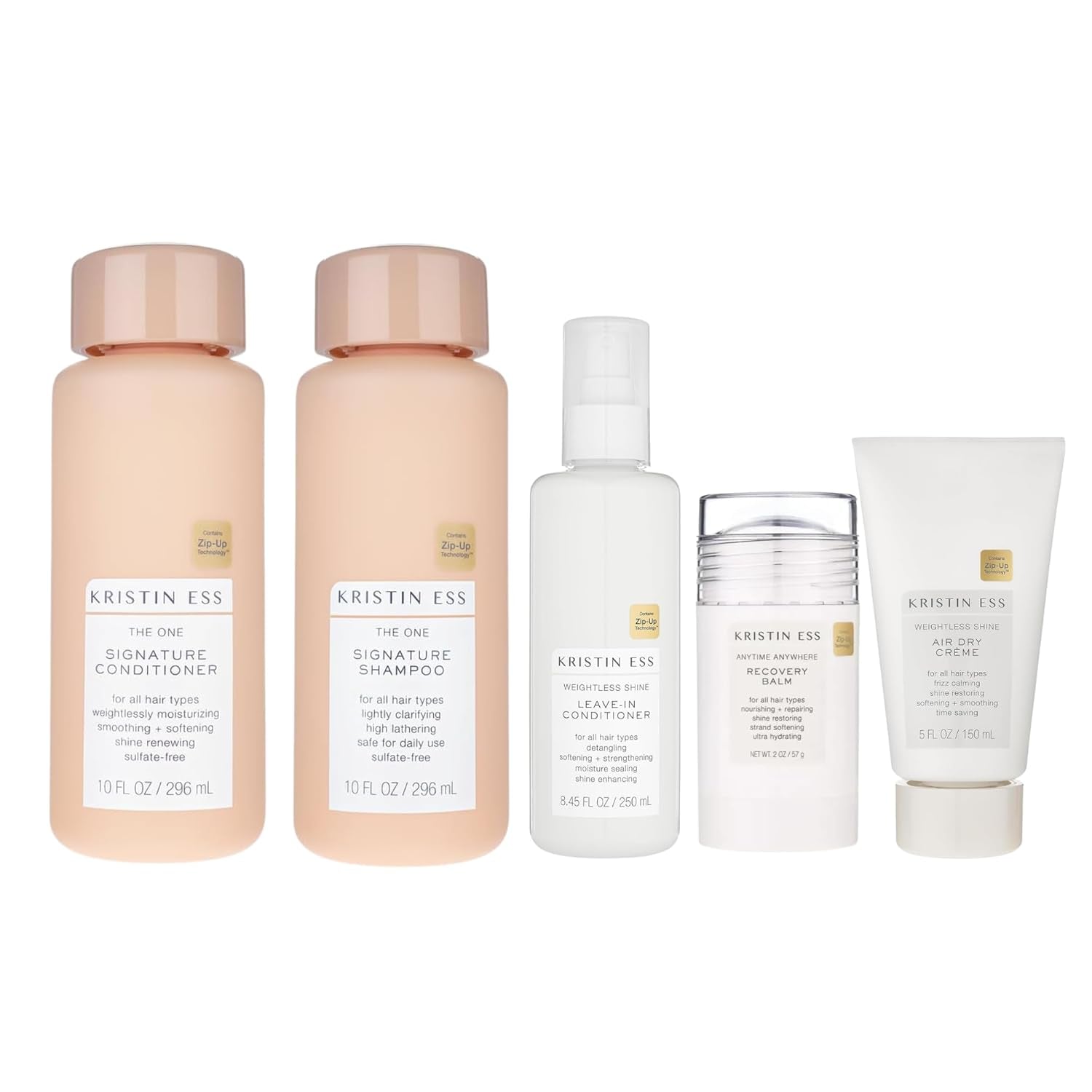 Essentials Set - Shampoo and Condition, Leave in Conditioner, Blow Dry Cream & Hair Styler Balm (Variety Pack)
