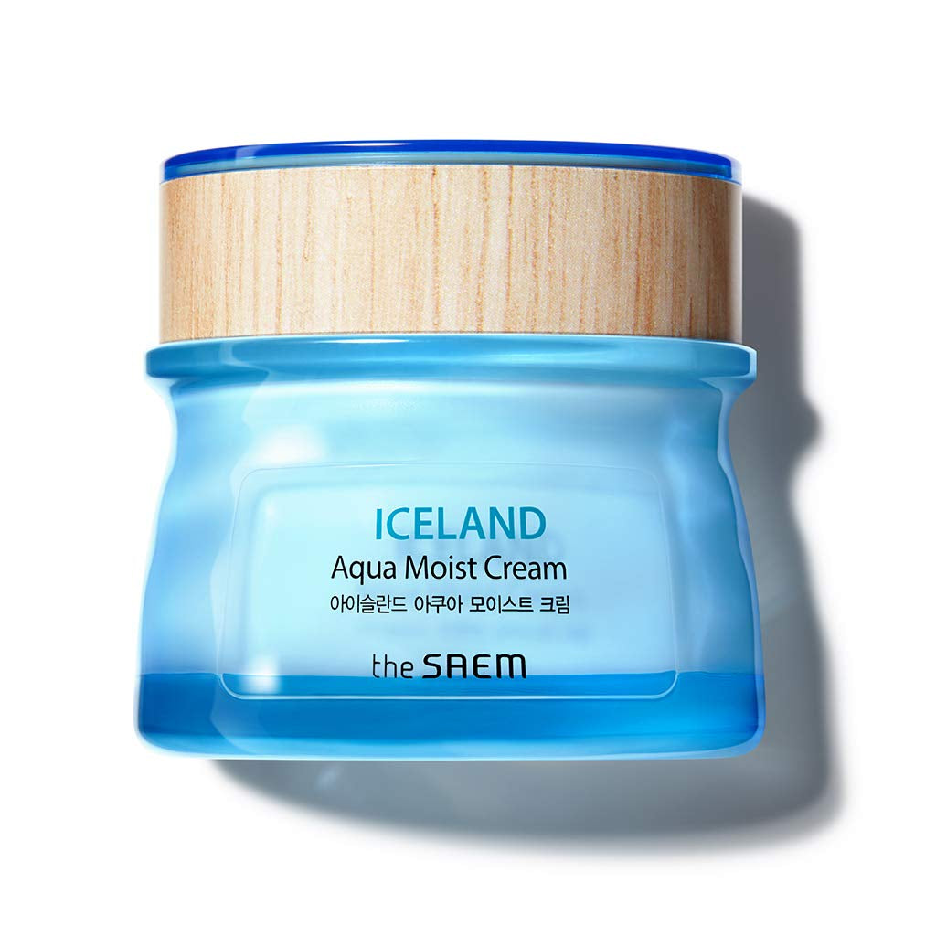Iceland Aqua Moist Cream 60Ml - Moisture Coating Hydrating Facial Cream with Iceland Mineral Water for Dry Skin, Hypoallergenic Safe Formula