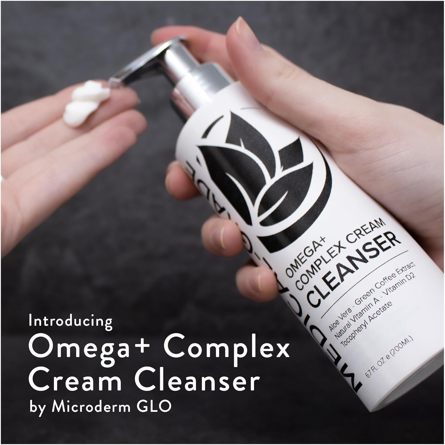 Omega+ Complex Cream Facial Cleanser, Daily Face Wash & Makeup Remover, All Skin Types, Omega 3 & 6, Retinyl, Green Coffee Extract & Aloe Vera, Paraben-Free & Vegan, 6.7 Fl Oz