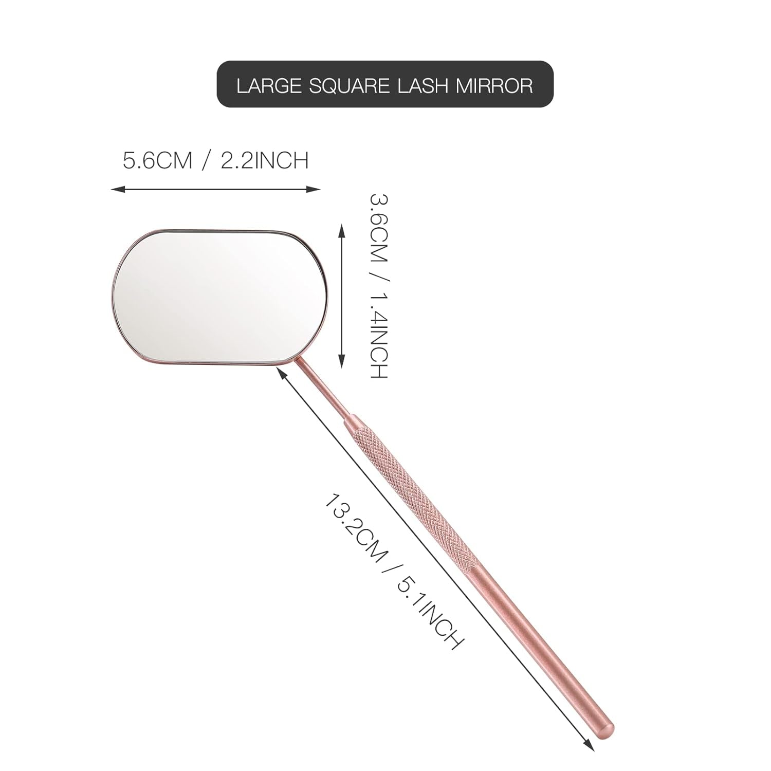 Lash Mirror, 2.2Inches Stainless Steel Makeup Eyelash Mirror, Eyelash Extensions Accessories Supplies, Lash Tech Must Haves (Rose Gold)