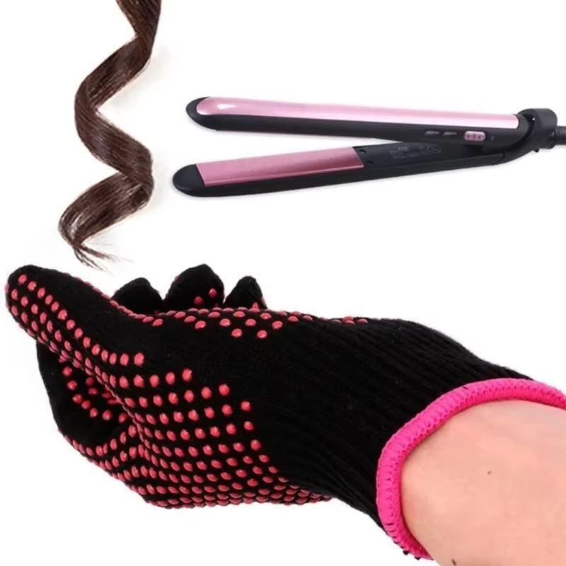 1Pc ​Hair Straightener Perm Curling Hairdressing Heat Resistant Finger Glove Hair Care Styling Tools Thermal Styling Glove