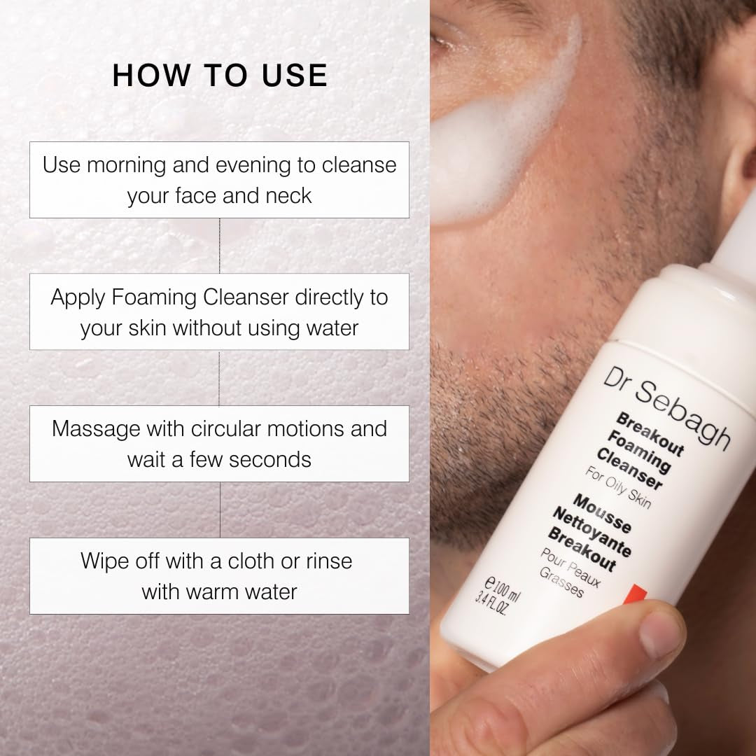Breakout Foaming Face Cleanser - (3.4 Fl Oz) Clears Blemishes & Breakouts | Purifies Skin & Reduces Irritation | Controls Oil & Removes Makeup, Dirt & Impurities | Preserve Face'S Moisture