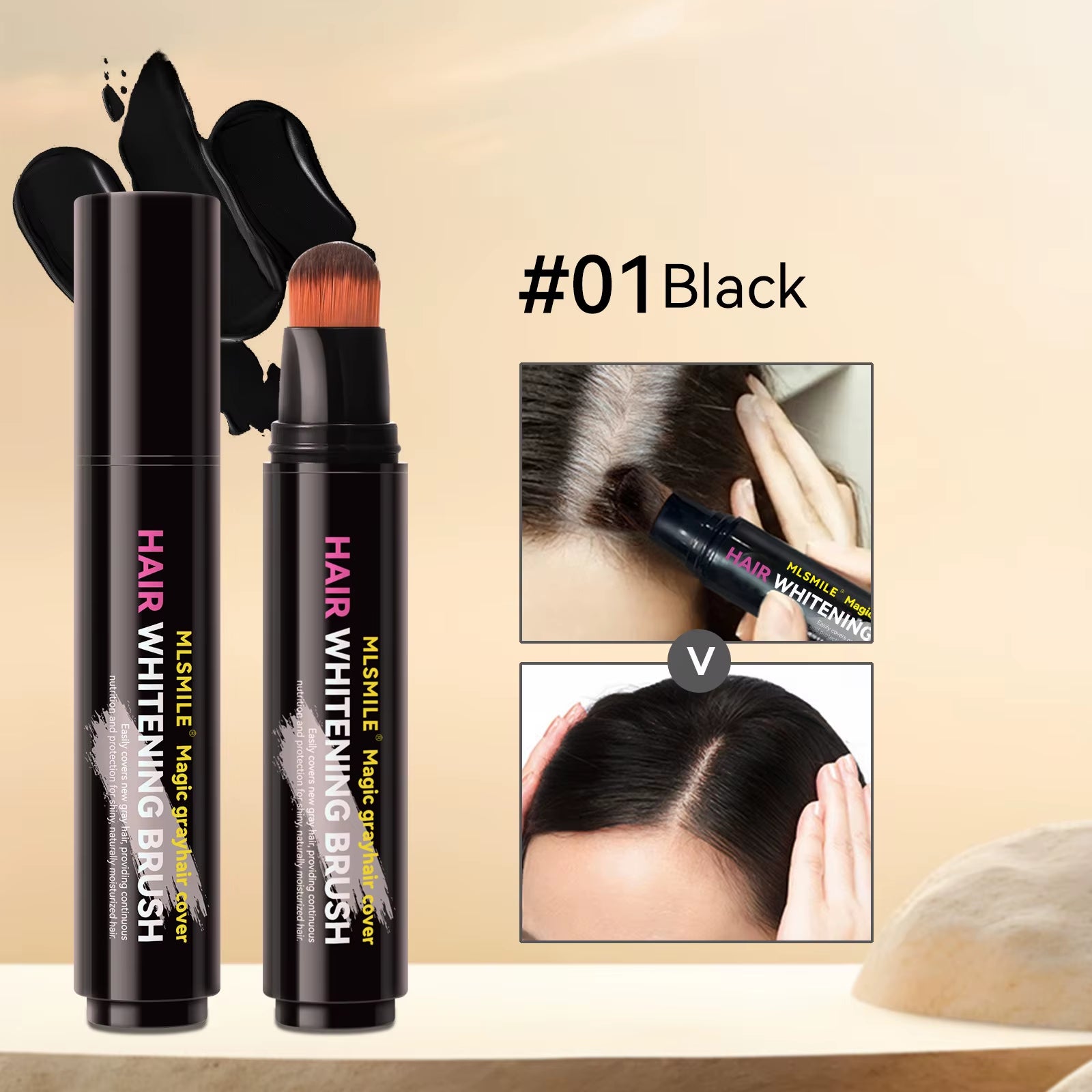 4 Color Convenient Hair Dye to Cover White Hair Care Hair Dye Cream Local Touch up Stick Disposable Hair Dye Pen