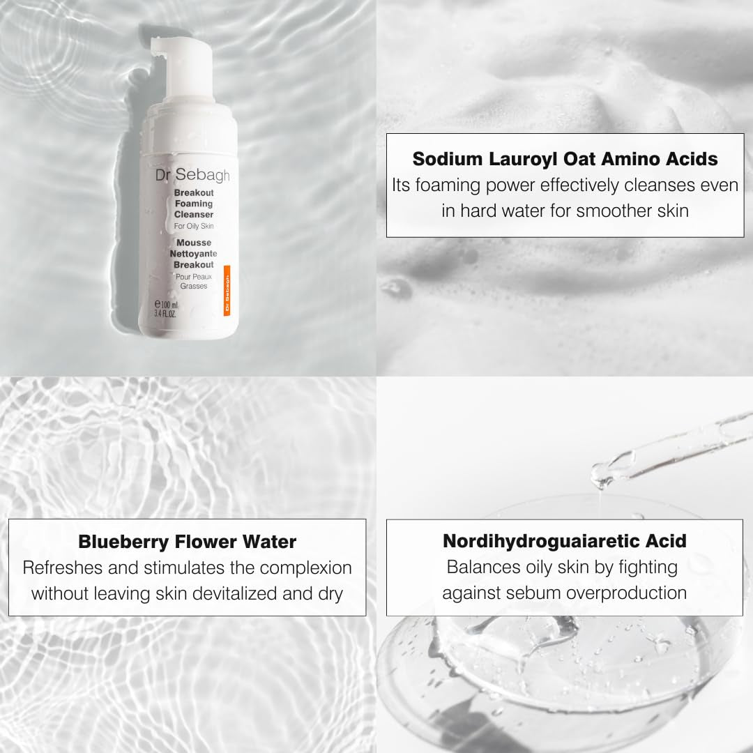 Breakout Foaming Face Cleanser - (3.4 Fl Oz) Clears Blemishes & Breakouts | Purifies Skin & Reduces Irritation | Controls Oil & Removes Makeup, Dirt & Impurities | Preserve Face'S Moisture