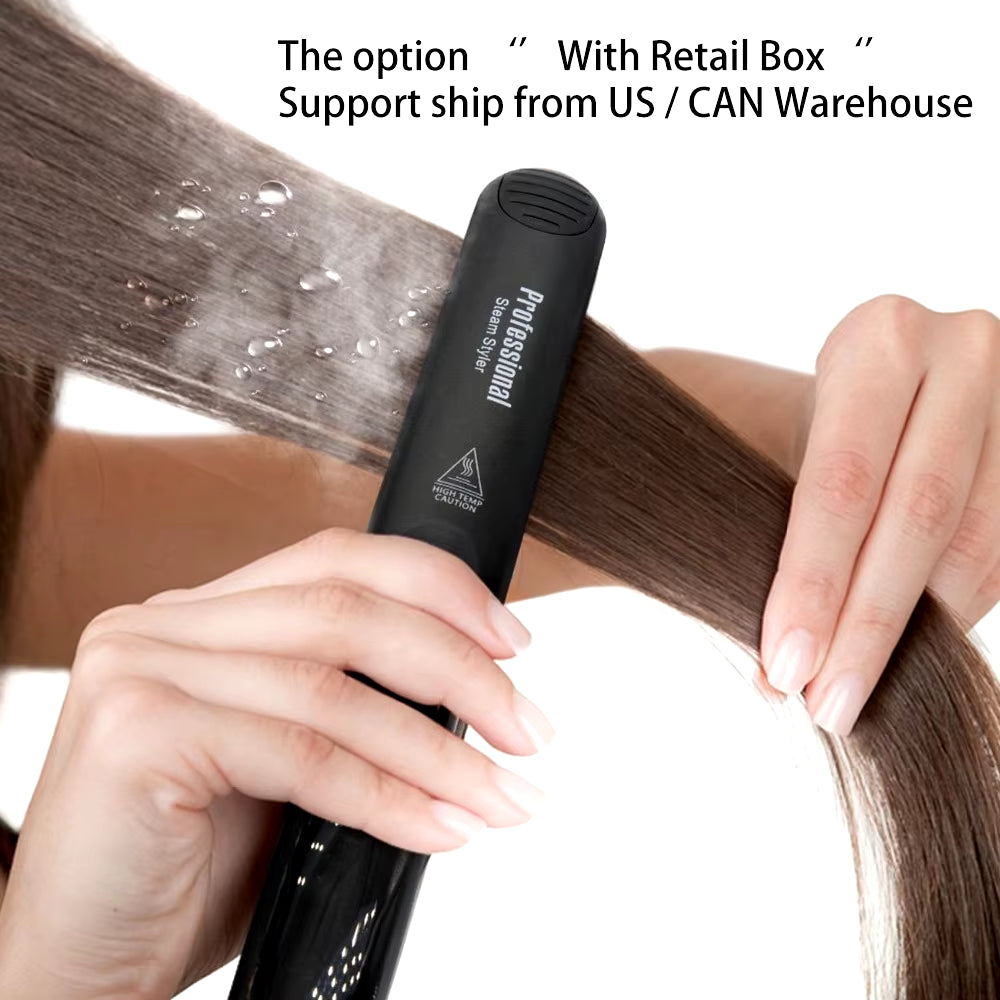 Steam Hair Straightener Professional Ceramic Vapor Flat Iron 450℉ Fast Heat Argan Oil Treatment Hair Care Tools