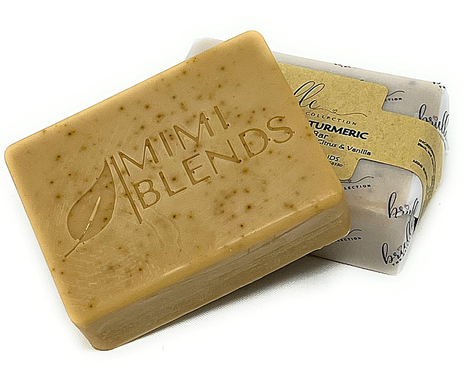 Goat Milk & Turmeric Lux Body Bar from Brielle by MIMI BLENDS (8 Oz) -  with Natural Vegetable Glycerin Soap Bases, Turmeric & Essential Oils - for Acne, Dark Spots, & All Skin Types