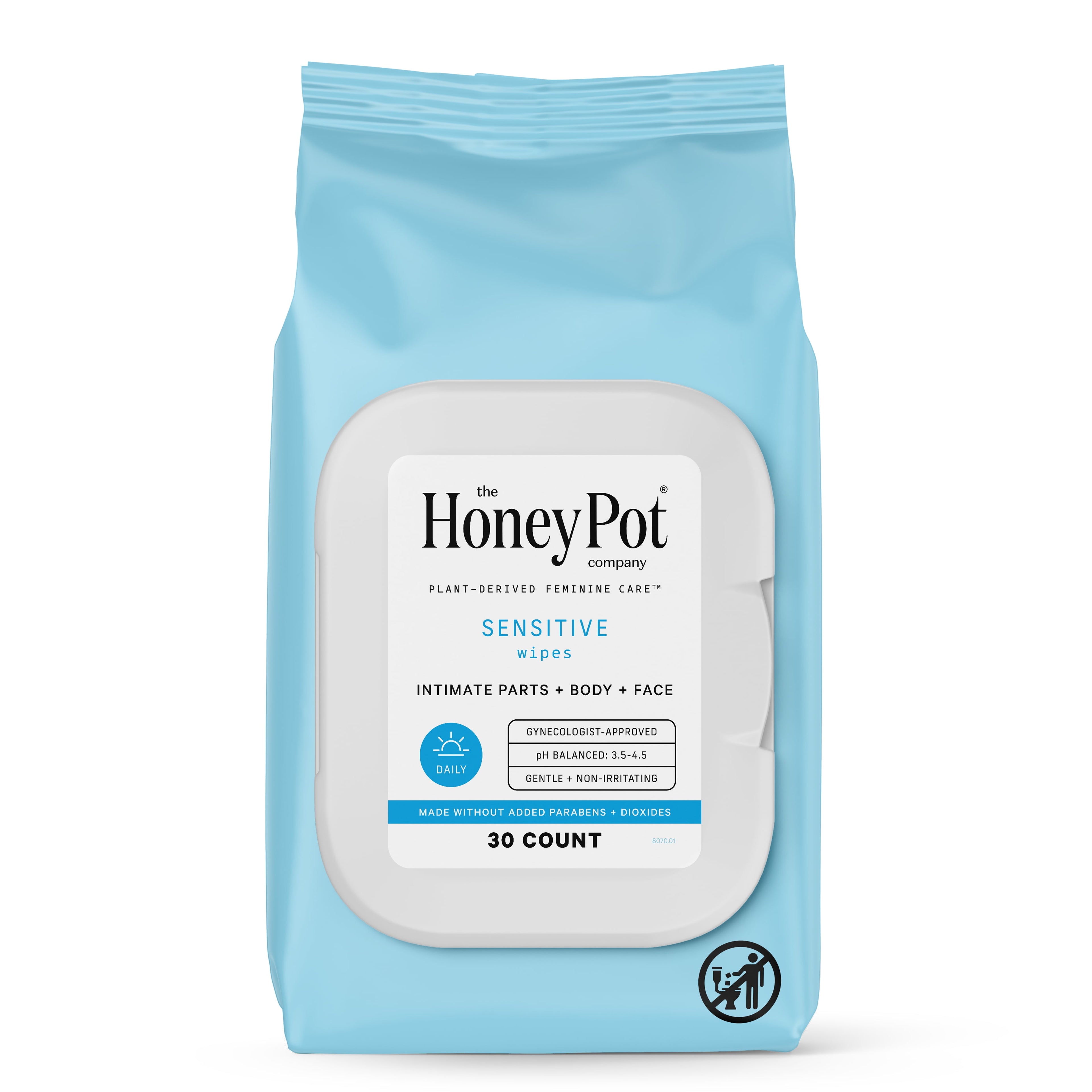 (2 Pack) , Sensitive Daily Feminine Cleansing Wipes, Intimate Parts, Body or Face 30 Ct.