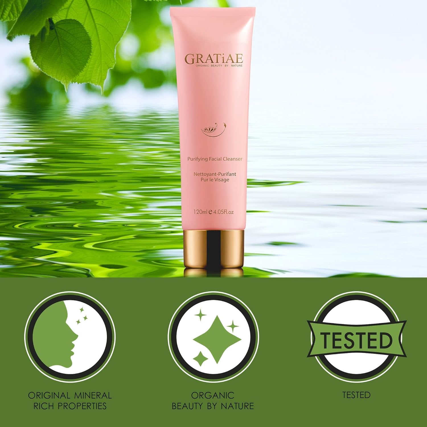 Organics Purifying Exfoliating Facial Cleanser, Exfoliating Face Scrub & Face Wash with Witch Hazel, Jojoba Oil, Hydrating, Non-Drying Skin Care, 4.05Fl