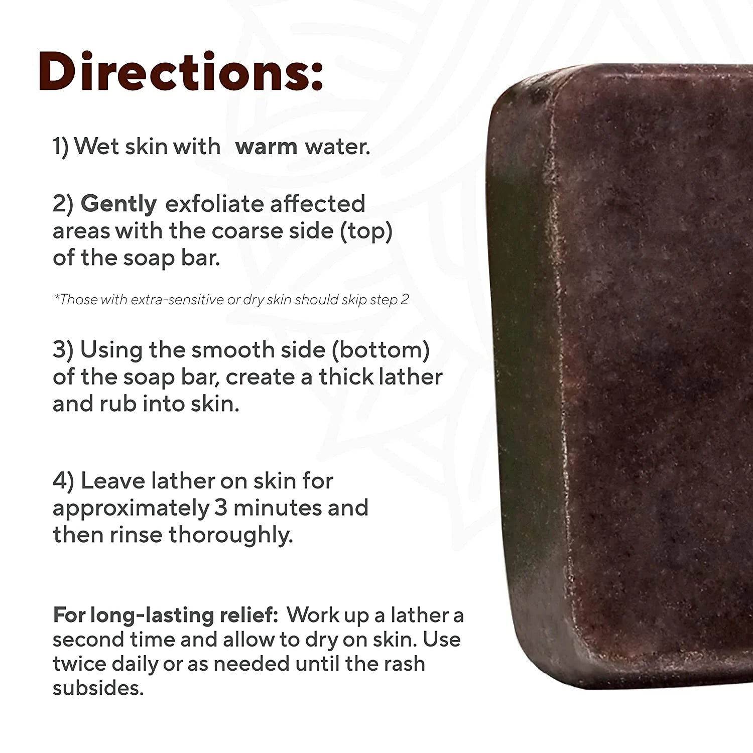 Itch & Rash Relief Soap, Natural anti Itch Body Wash Bar Soap with Sassafras, Grindelia, Bentonite Clay & Oat for Rash & Itchy Skin, 2.9 Oz