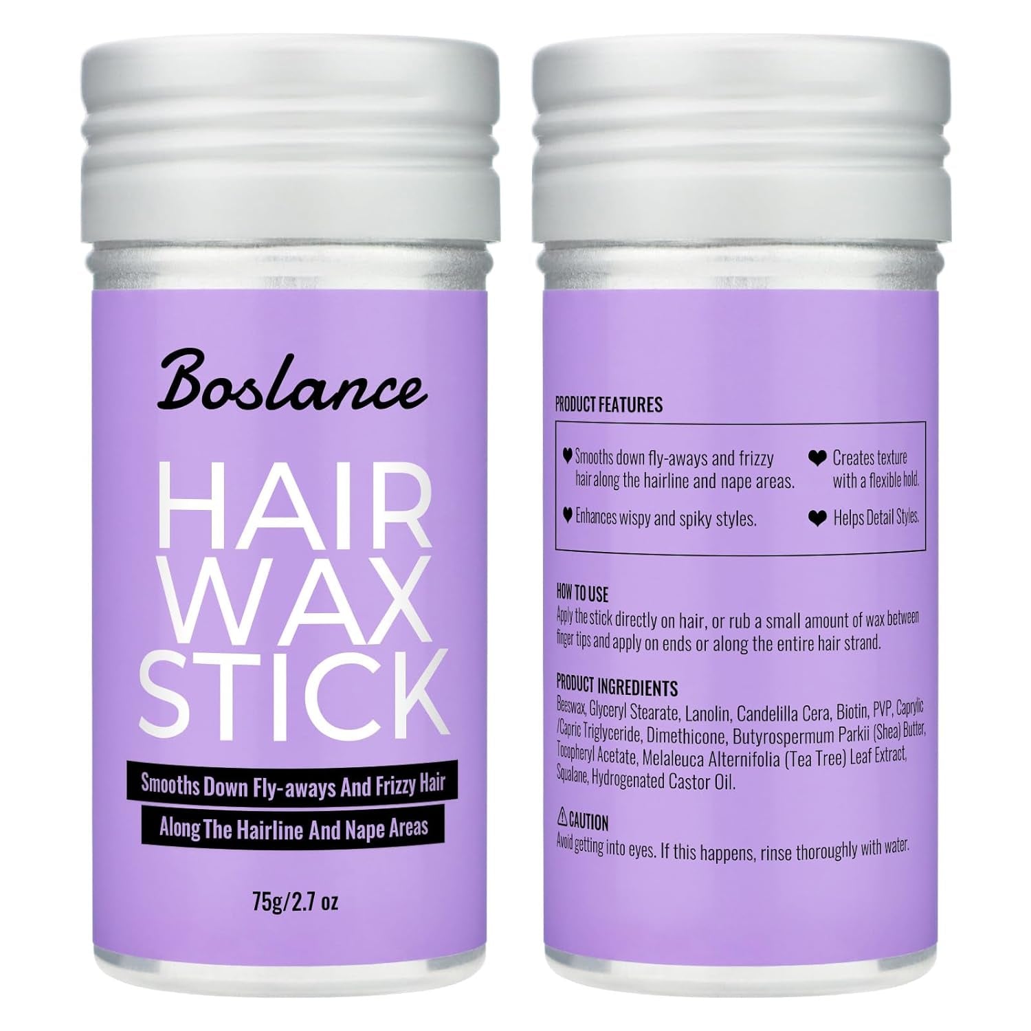Hair Wax Stick - Strong Hold Styling Wax, Matte Finish Slick Back Stick, Easy Application - Styling Wax for All Hair Types，Natural Ingredients，Long-Lasting Styling，Travel Wax Stick for Hair.
