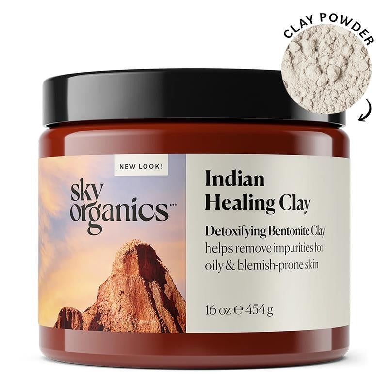 Indian Healing Clay with Detoxifying Bentonite Clay for Face, Helps Remove Impur