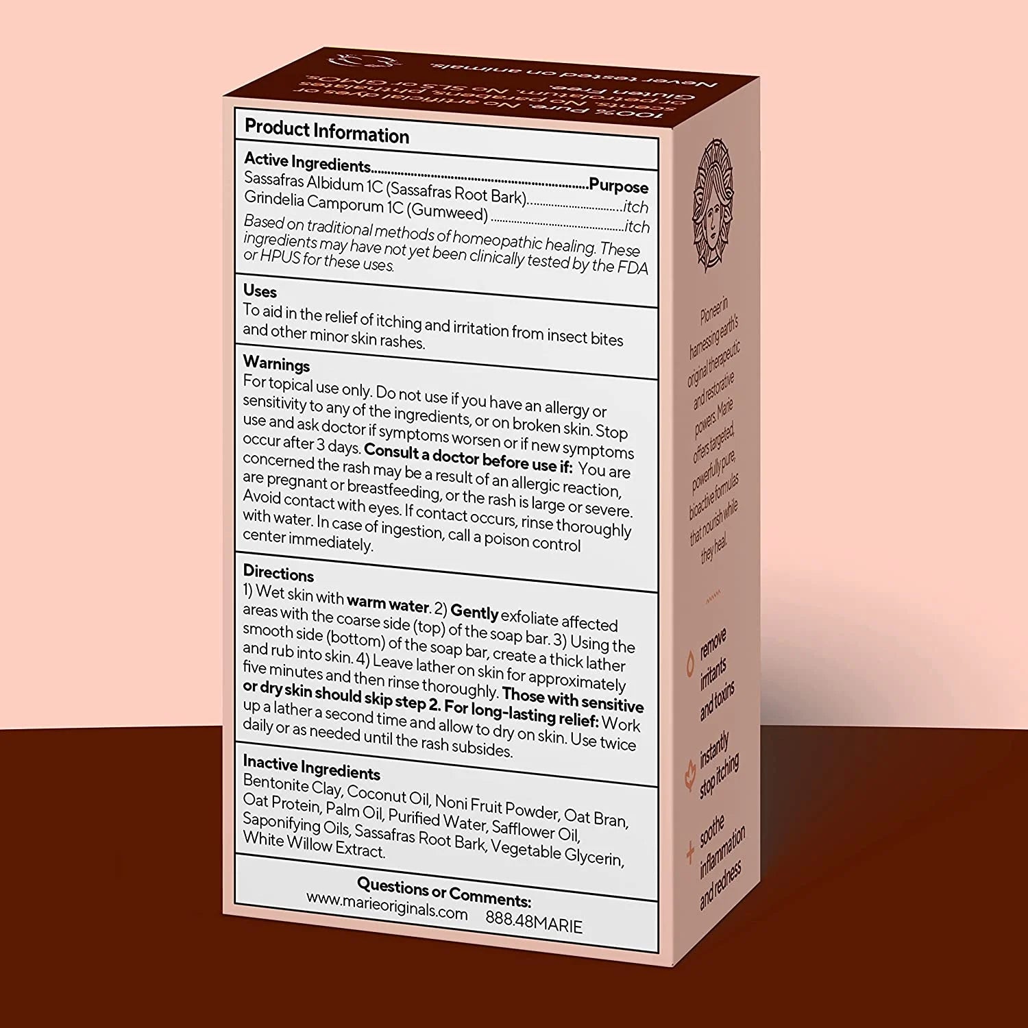 Itch & Rash Relief Soap, Natural anti Itch Body Wash Bar Soap with Sassafras, Grindelia, Bentonite Clay & Oat for Rash & Itchy Skin, 2.9 Oz