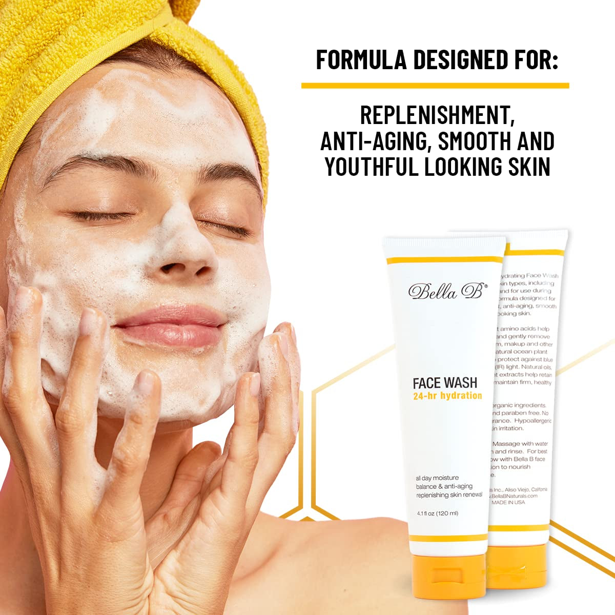 Face Wash 4.1 Oz Tube - Facial Glow - Pregnancy Skin Care - Natural Facial Daily Cleanser - No Artificial Fragrance - Pregnancy Safe Face Wash - Healthy Beauty - anti Aging Facial Wash