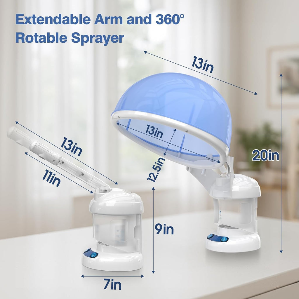 Hair Steamer  2 in 1 Ozone Facial Steamer, Design for Personal Care Use at Home or Salon Bar