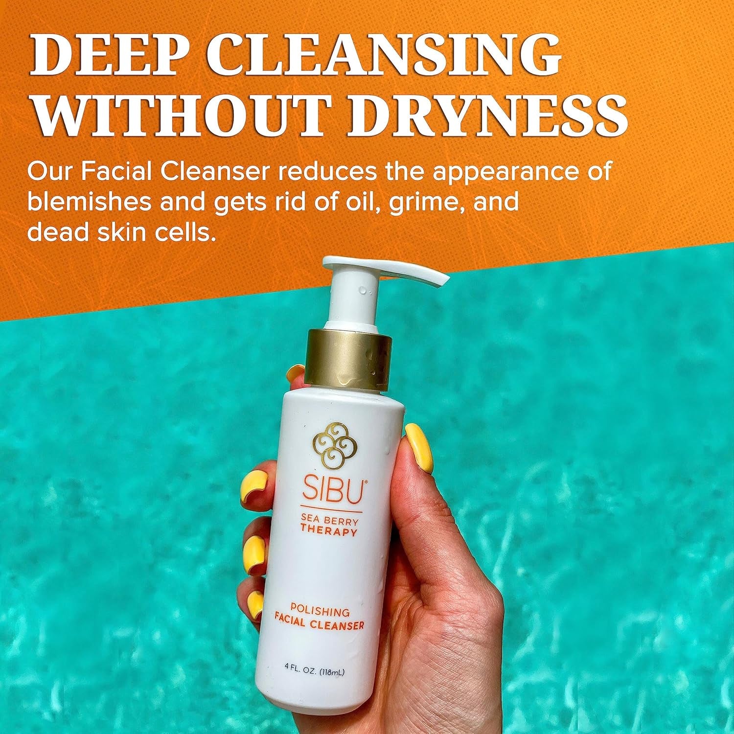 Sea Buckthorn Polishing Facial Cleanser (4Oz), Face Wash Made from Premium Himalayan Sea Berry Oil – Moisturizes Skin, Reduces Blemishes, Removes Make-Up