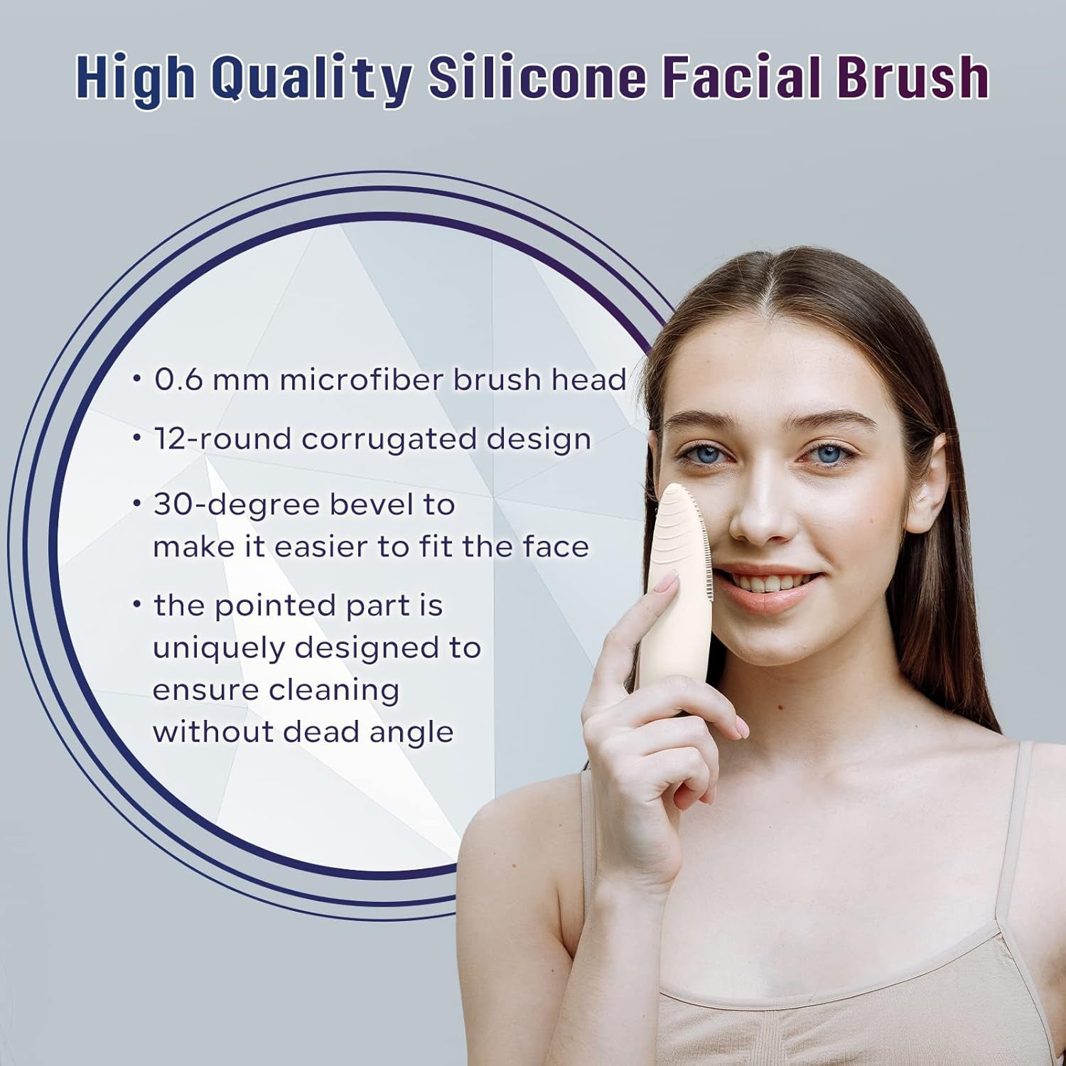 EMI Facial Cleansing Brush, Face Brush for Deep Cleansing, Ultra Hygienic Soft Silicone Face Scrubber, Rechargeable & Waterproof