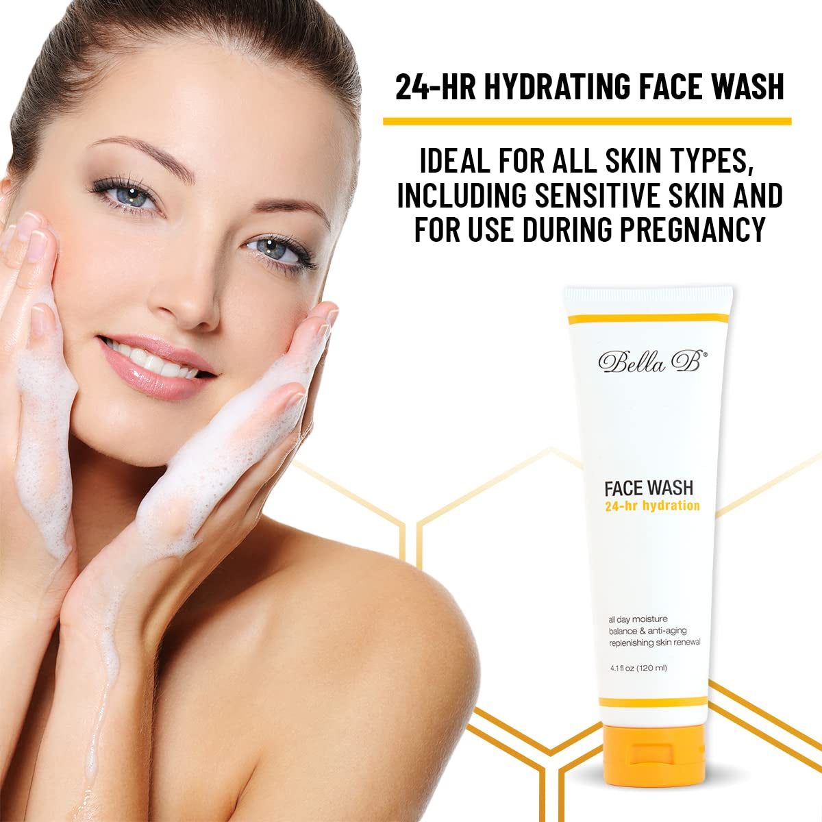 Face Wash 4.1 Oz Tube - Facial Glow - Pregnancy Skin Care - Natural Facial Daily Cleanser - No Artificial Fragrance - Pregnancy Safe Face Wash - Healthy Beauty - anti Aging Facial Wash