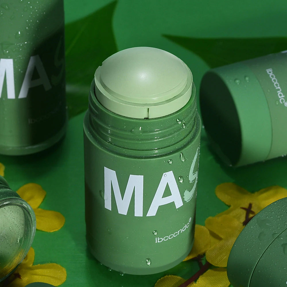 Face Clean Mask Green Tea Cleansing Stick Mask Shrink Pores Deep Blackhead Remover Facial Cleansing Moisturizing Mask 40G