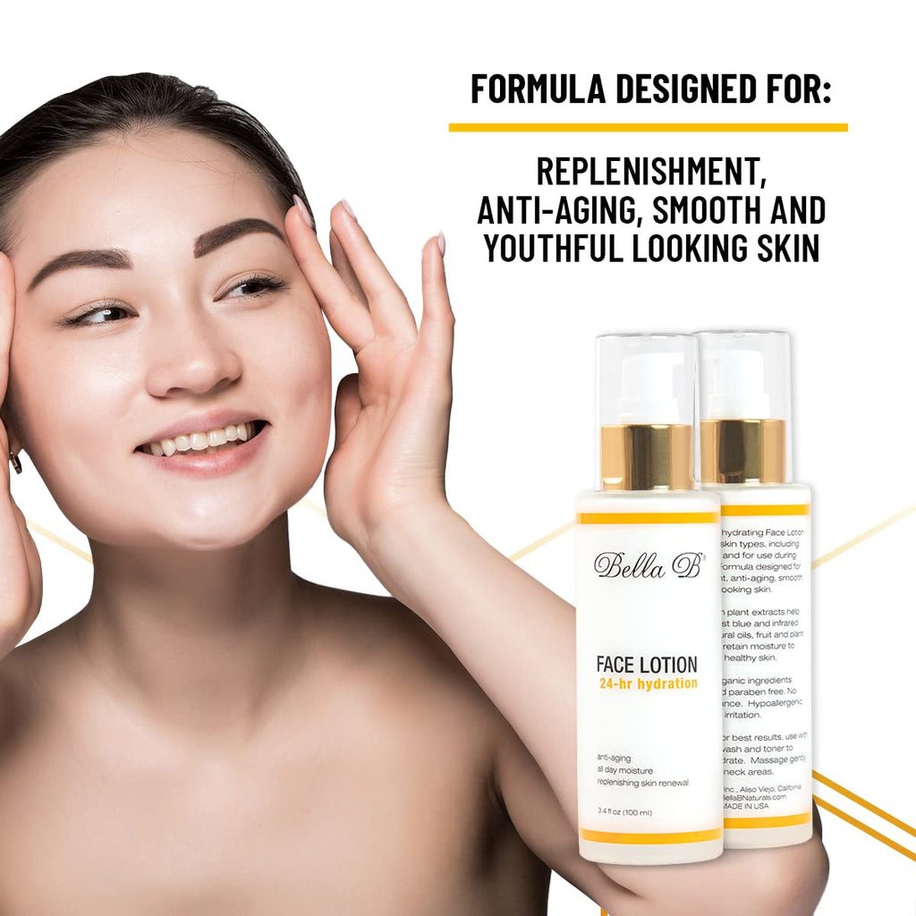 Face Lotion 3.4 Oz Bottle - Facial Glow - Pregnancy Skin Care - Pregnancy Face Moisturizer - Pregnancy Safe - Healthy Beauty - Natural Face Moisturizer - Natural Face Lotion