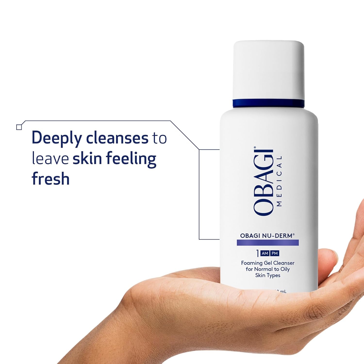 Obagi Nu-Derm Foaming Gel for Face – Hydrating Cleanser with Aloe Vera – Deep-Cleansing Foaming Facial Cleanser – for Normal to Oily Skin Types