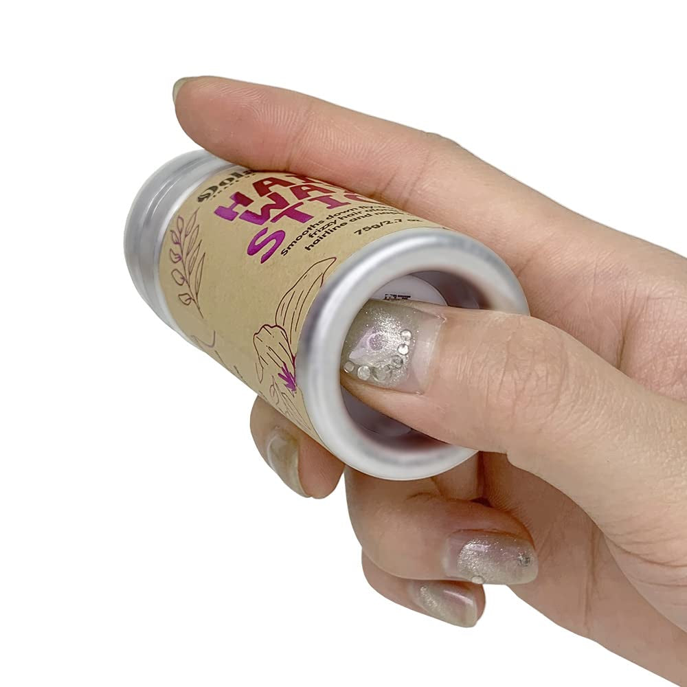 Portable Travel Hair Wax Stick - Slick Hair Pomade with Smoothing Brush for Women, Kids & Girls' Hair Styling