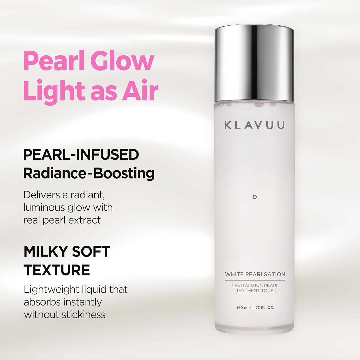 Hydrating Milky Toner with Pearl & Niacinamide – Facial Toner for Skin Glow, Wrinkle Care & Moisture Balance, Korean Skincare (4.76Oz)