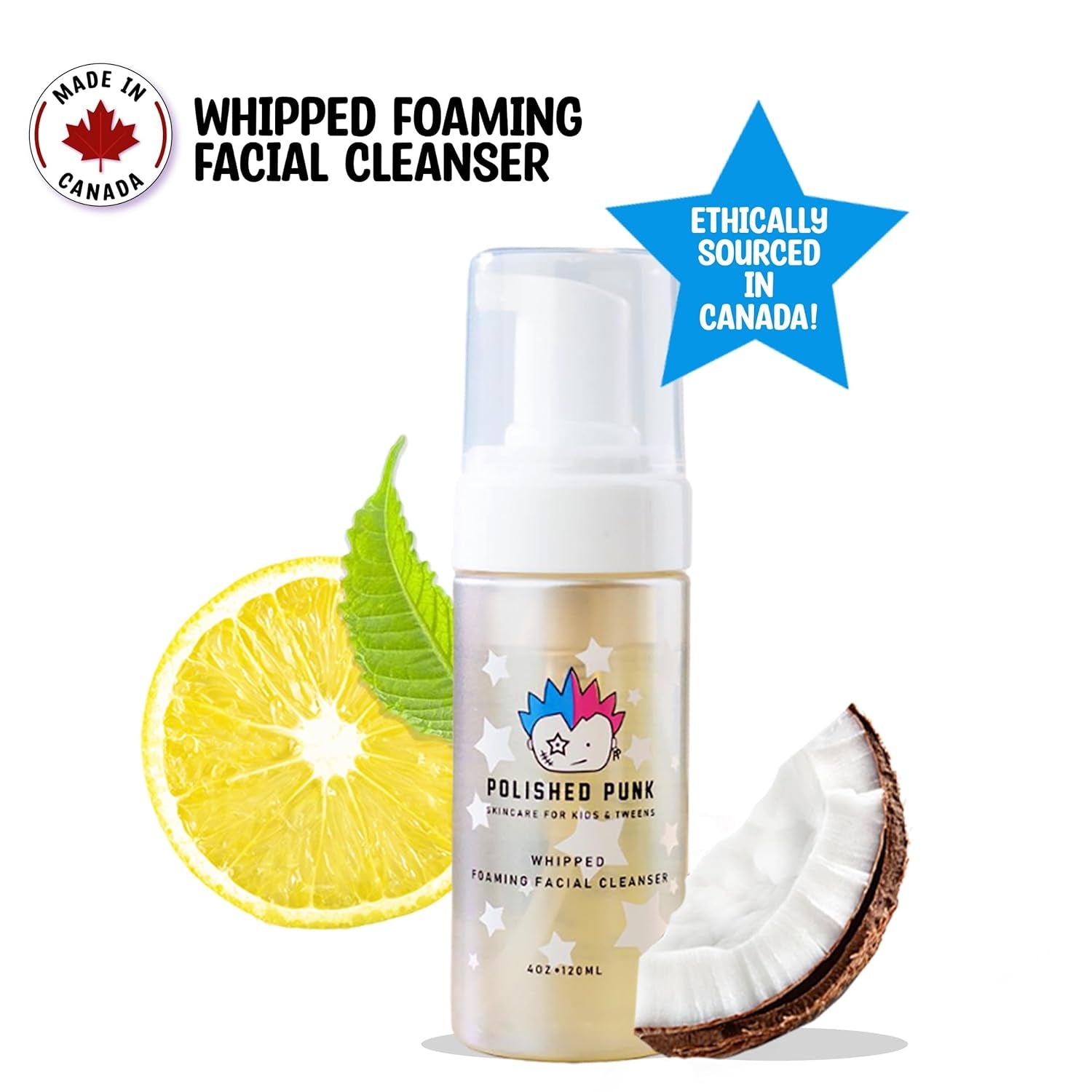 Natural and Organic Foaming Face Wash for Kids and Tweens, Soap and Fragrance Free Tear-Free Cleanser for Sensitive Skin with Botanical Extracts, Aloe, and Glycerin, 4 Oz