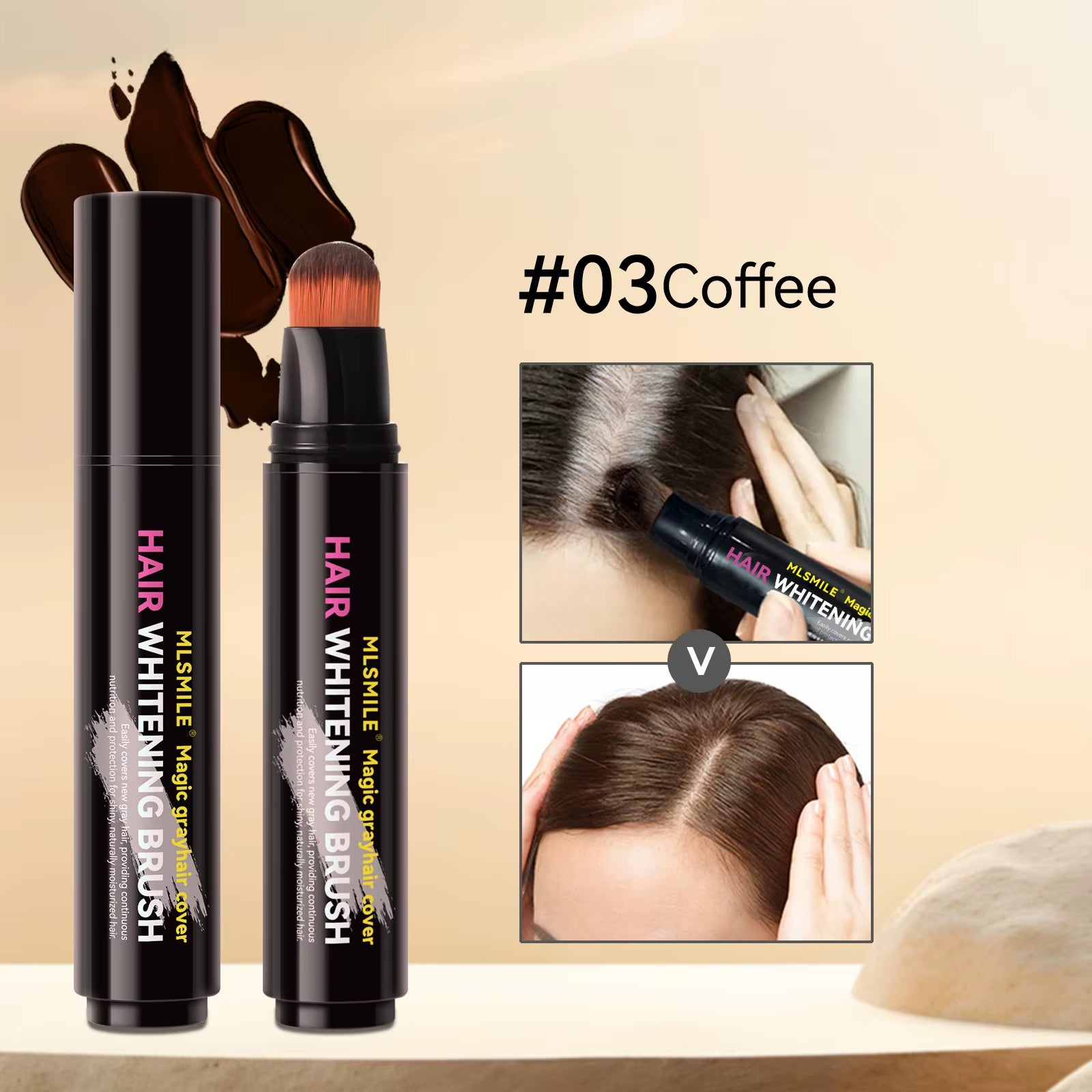 4 Color Convenient Hair Dye to Cover White Hair Care Hair Dye Cream Local Touch up Stick Disposable Hair Dye Pen