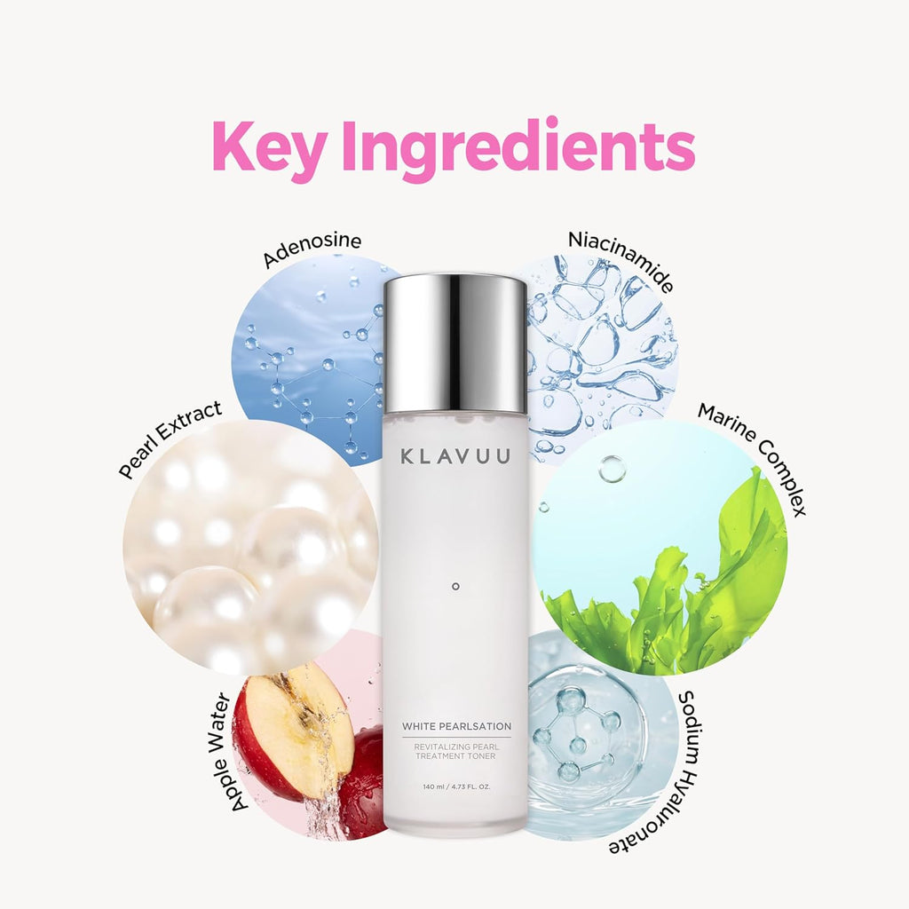 Hydrating Milky Toner with Pearl & Niacinamide – Facial Toner for Skin Glow, Wrinkle Care & Moisture Balance, Korean Skincare (4.76Oz)