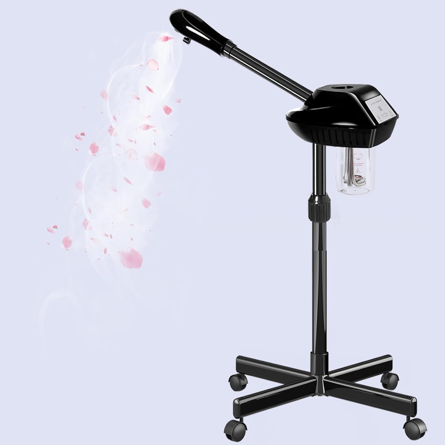 Professional Facial Steamer, Facial Steamer on Wheels with Timer Function, Ozone Face Steamer for Spa, Salon and at Home Use