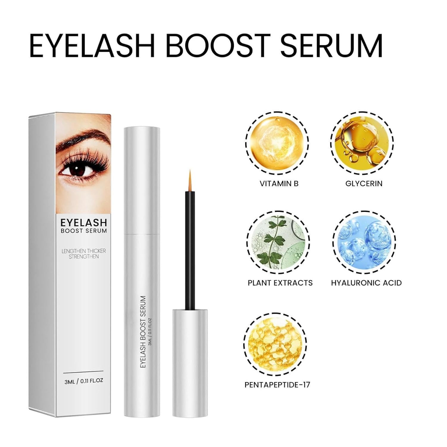 Eyelash Serum for Growth Eyelash Growth Serum,Lash Serum for Eyelash Enhance,Eye Lash Serum Growth for Growth and Thickness Achieve Longer, Healthier Lashes (1PCS)