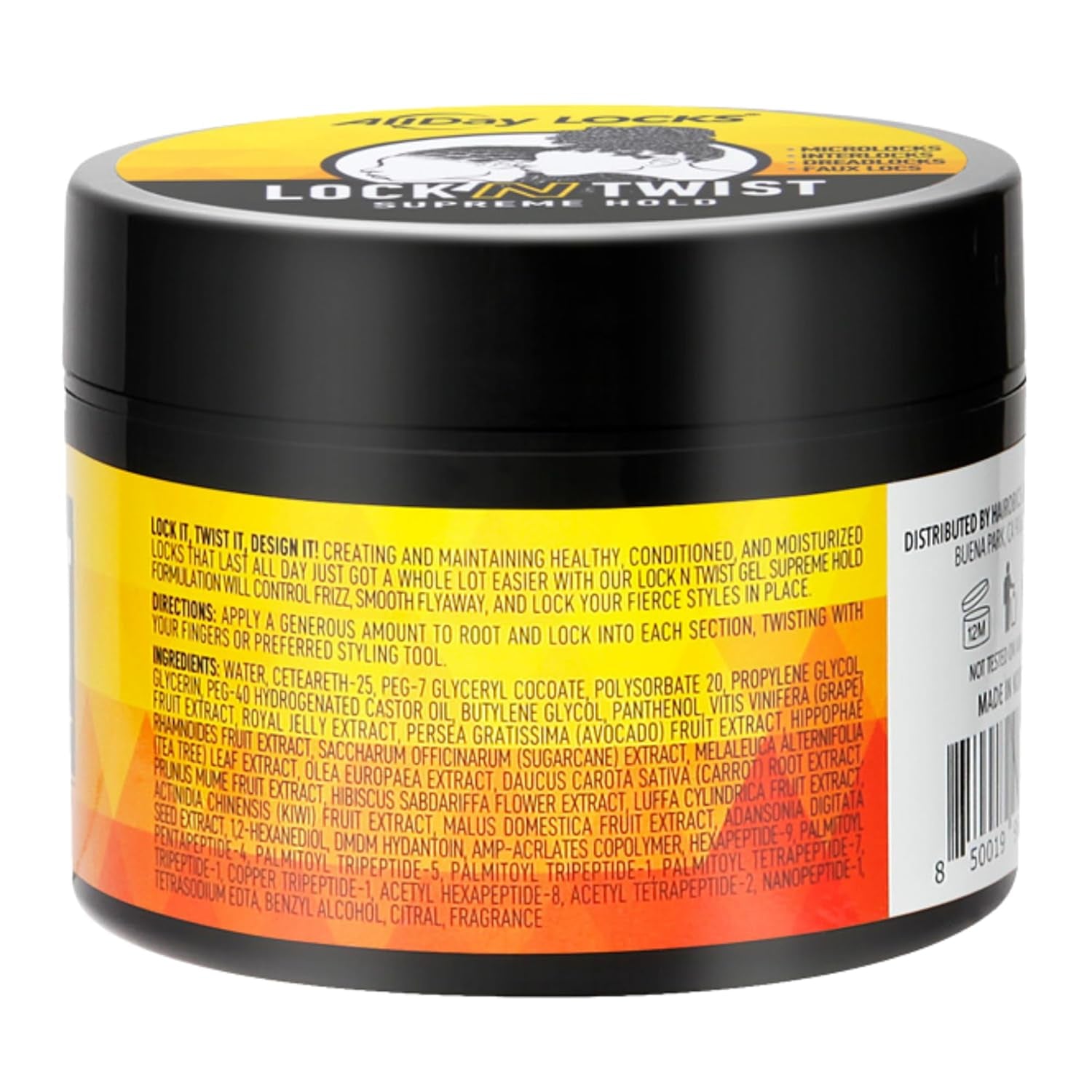 Lock N Twist (5 Oz) | Supreme Hold, No Frizz or Flaking | Hydrating, Nourishing Locking Gel | Grape & Avocado-Infused | Lock & Twist Braids, Locks, Twists, Cornrows | 5 Oz