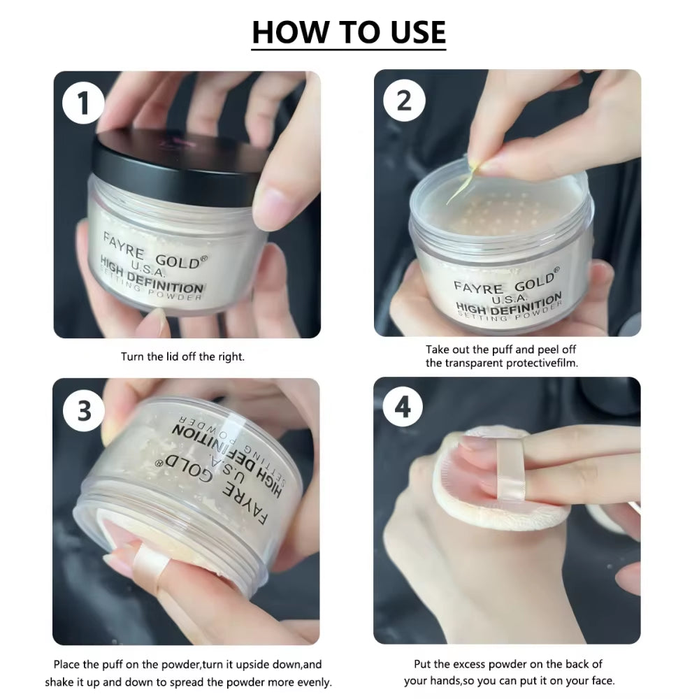 2025 Hot Loose Powder with Packaging Natural Soft Transparent Honey Powder Makeup Powder