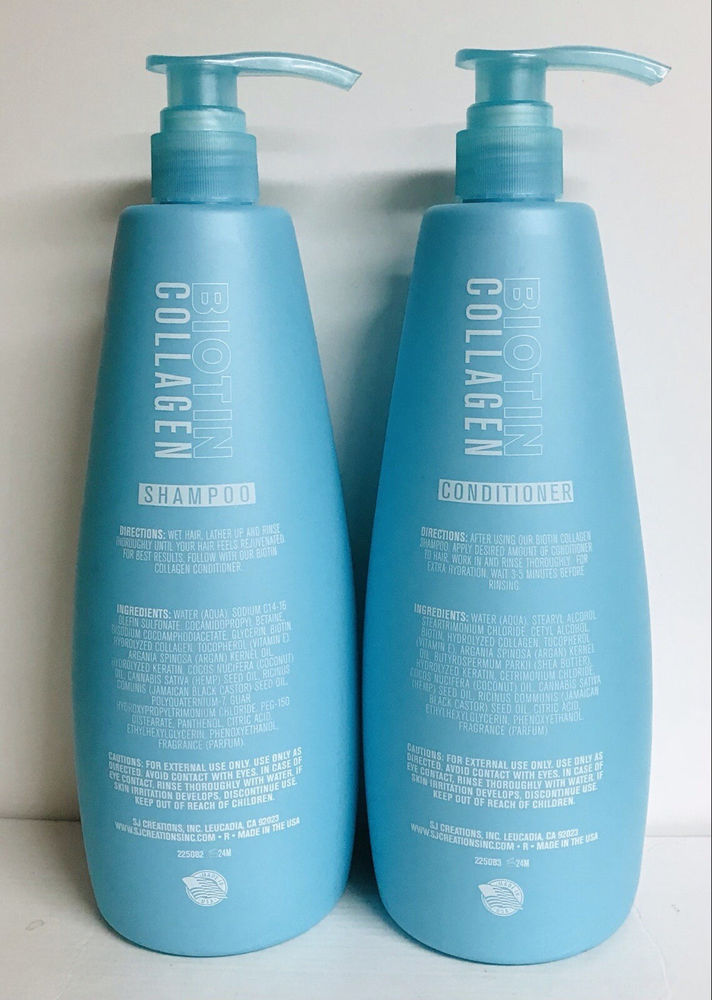SJ Hair Care ~ Biotin & Collagen Deep Root Hydrating Shampoo & Conditioner 32 Oz