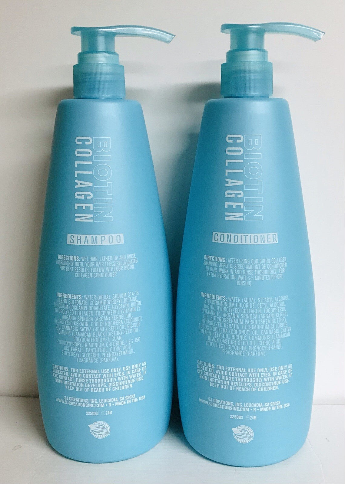 SJ Hair Care ~ Biotin & Collagen Deep Root Hydrating Shampoo & Conditioner 32 Oz