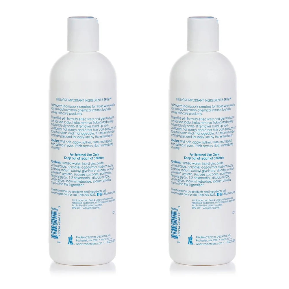 Shampoo for Sensitive Skin, Sulphate Betaine and Gluten Free, 12 Oz (Pack of 2)