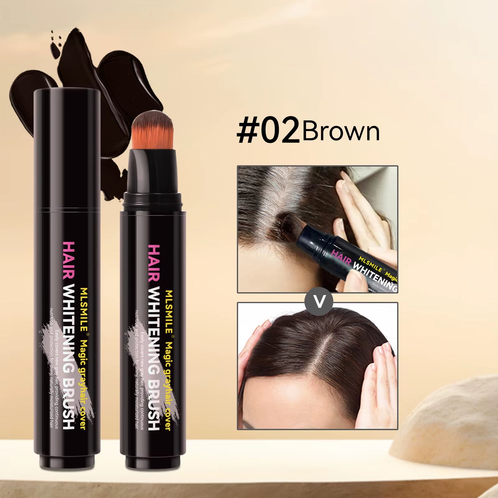 4 Color Convenient Hair Dye to Cover White Hair Care Hair Dye Cream Local Touch up Stick Disposable Hair Dye Pen