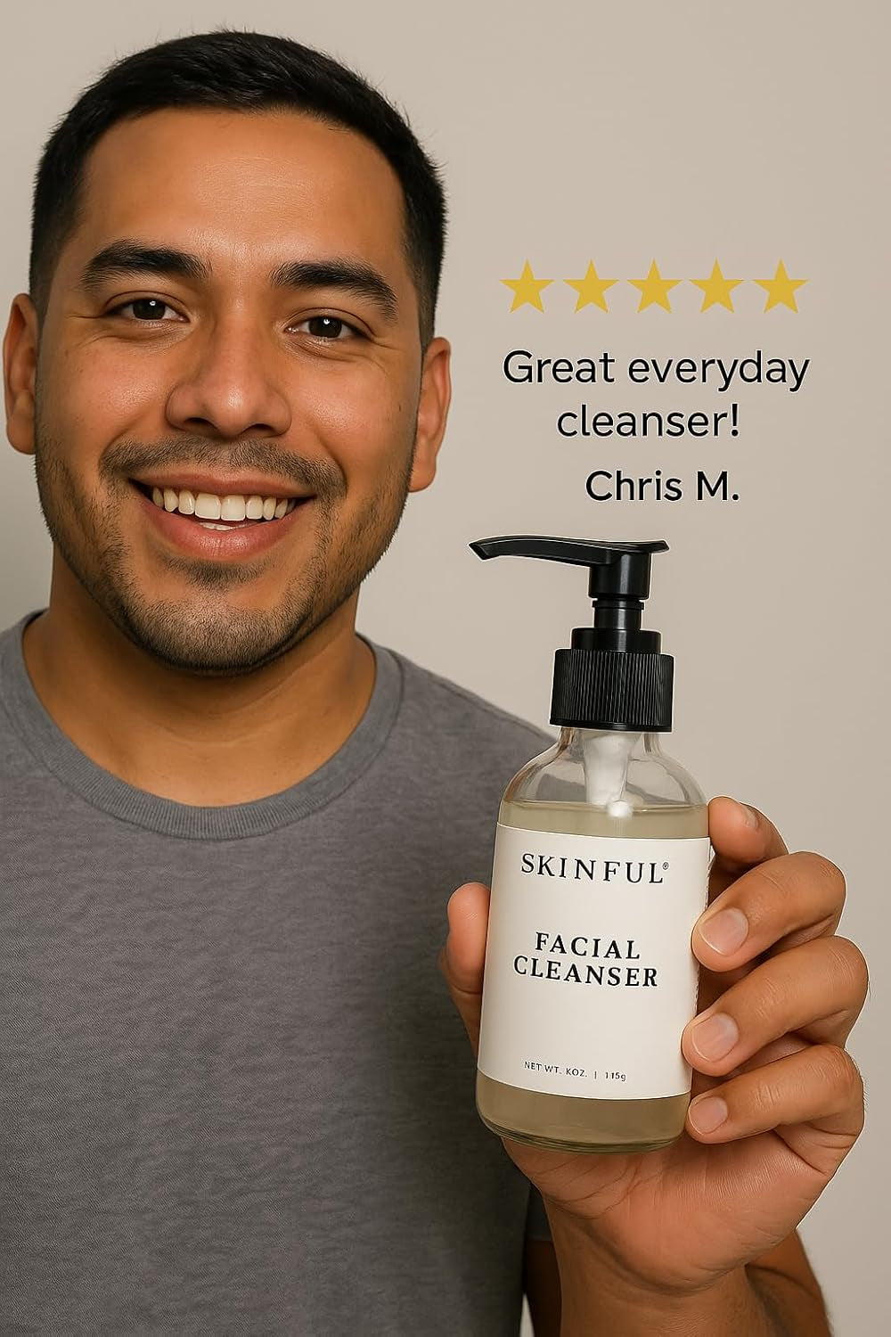 Gentle Facial Cleanser Face Wash - Deep-Penetrating Skin Cleanser for All Skin Types - 4Oz