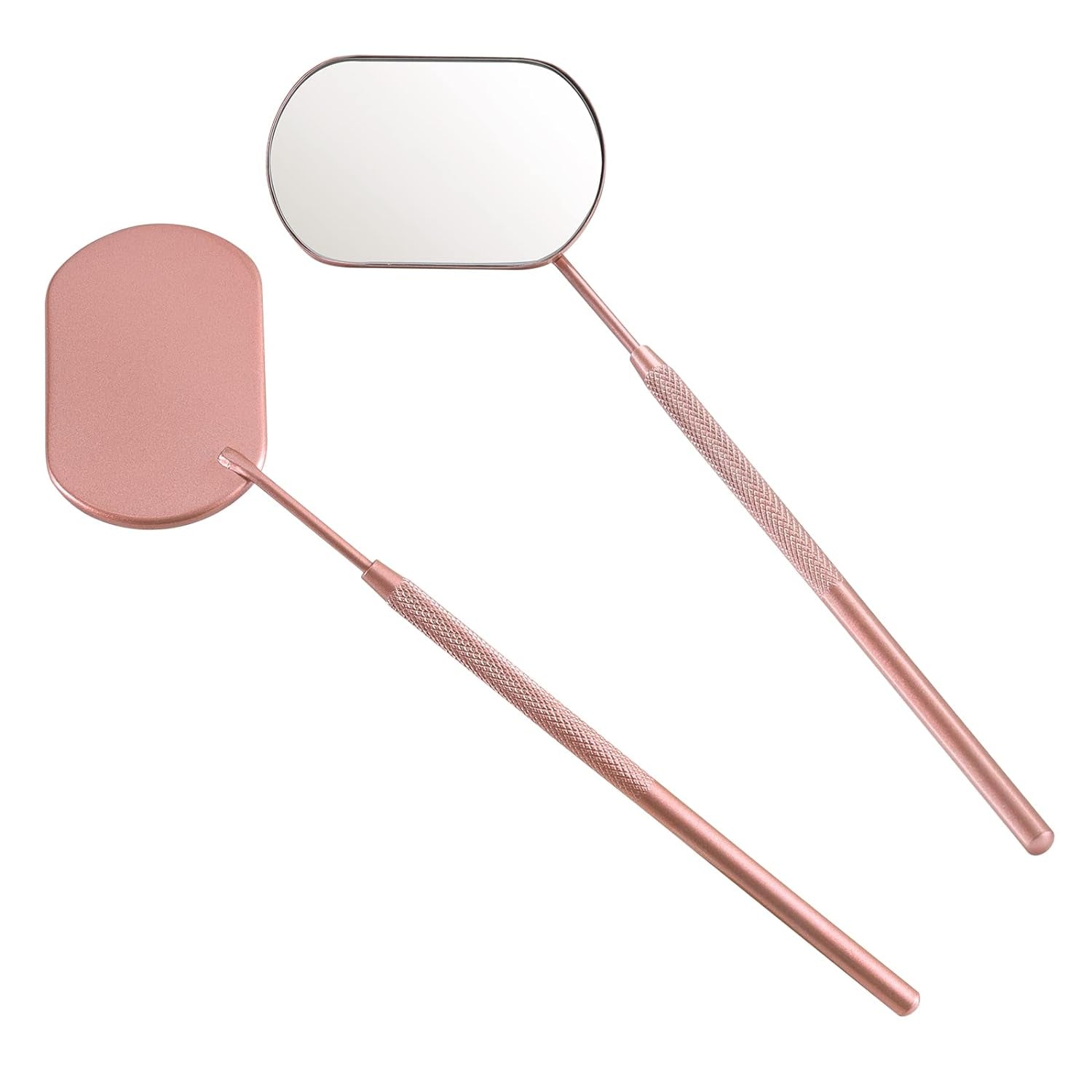 Lash Mirror, 2.2Inches Stainless Steel Makeup Eyelash Mirror, Eyelash Extensions Accessories Supplies, Lash Tech Must Haves (Rose Gold)