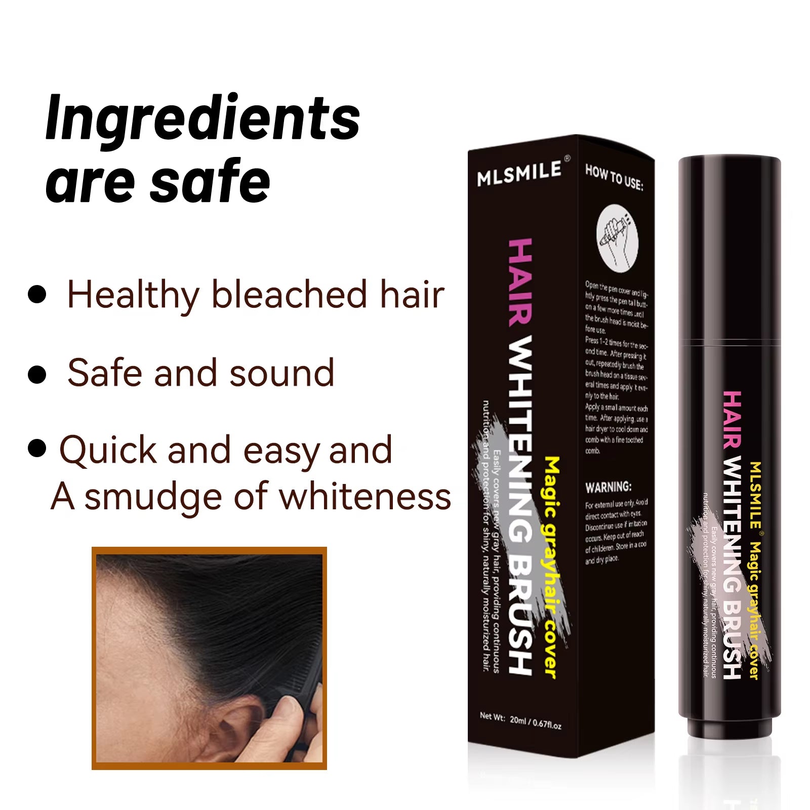 4 Color Convenient Hair Dye to Cover White Hair Care Hair Dye Cream Local Touch up Stick Disposable Hair Dye Pen