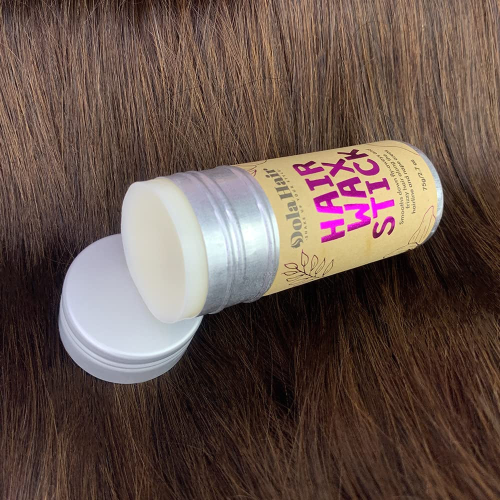 Portable Travel Hair Wax Stick - Slick Hair Pomade with Smoothing Brush for Women, Kids & Girls' Hair Styling