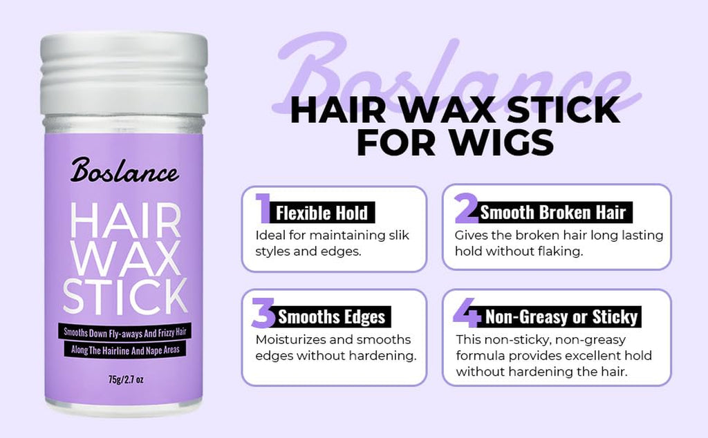Hair Wax Stick - Strong Hold Styling Wax, Matte Finish Slick Back Stick, Easy Application - Styling Wax for All Hair Types，Natural Ingredients，Long-Lasting Styling，Travel Wax Stick for Hair.
